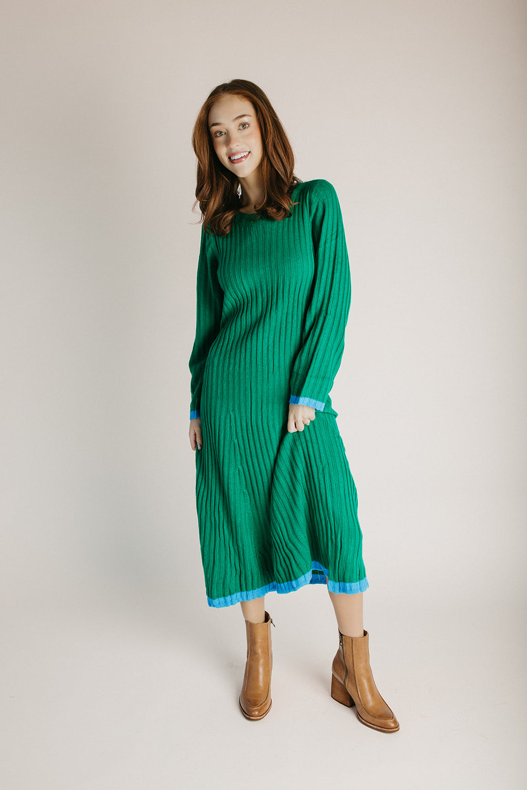 The Kamina Knit Midi Dress in Kelly Green Large The Kamina Knit Midi Dress in Kelly Green Large