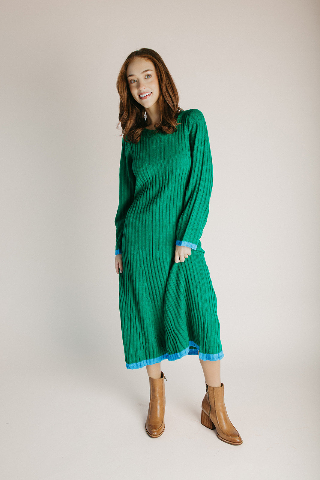 The Kamina Knit Midi Dress in Kelly Green Large The Kamina Knit Midi Dress in Kelly Green Large