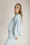 The Sanborn Embroidered Blouse in Denim
