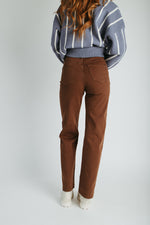 The Trisha High Rise Wide Leg Jean in Vintage Brown