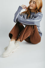 The Trisha High Rise Wide Leg Jean in Vintage Brown