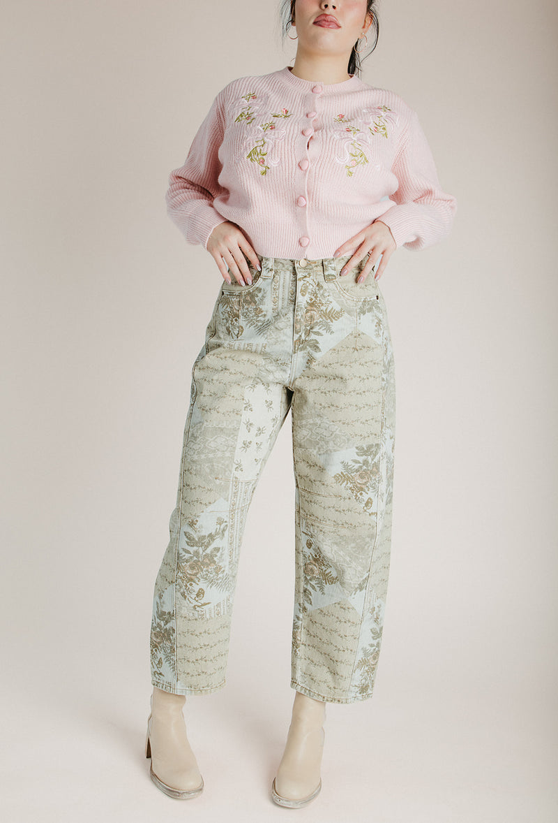 The Runion Printed Barrel Pant in Multi