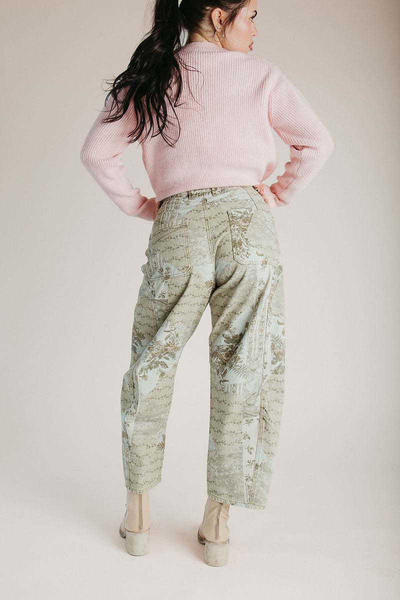 The Runion Printed Barrel Pant in Multi