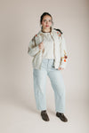 The Skilton Embroidered Denim Jacket in Cream