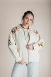 The Skilton Embroidered Denim Jacket in Cream