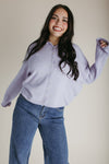 The Riggs Button-Down Sweater in Lavender