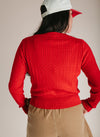 The Tomberlin Cable Knit Cardigan in Red