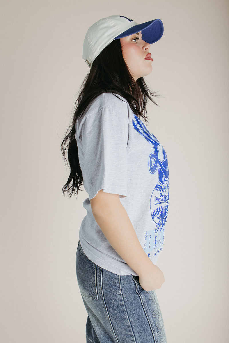 The 90's Los Angeles Baseball Tee in Grey