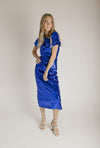 The Liviana Sequin Midi Dress in Cobalt Blue