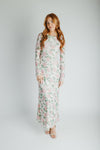 The Lizzy Bell Sleeve Maxi Dress in Light Pink Floral