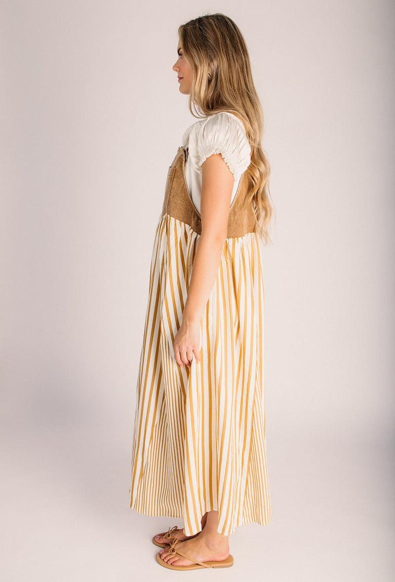 The Hellen Denim Overall Dress in Washed Taupe – Piper & Scoot