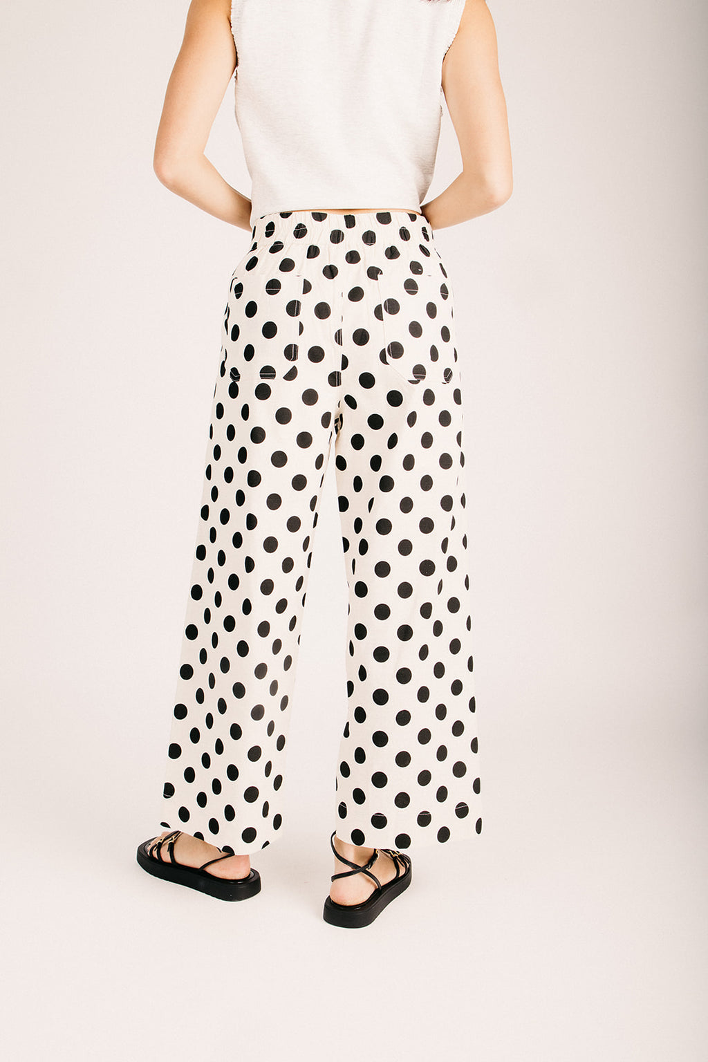 The Etta Wide Leg Polka Dot Pant in Black + Cream – Piper & Scoot