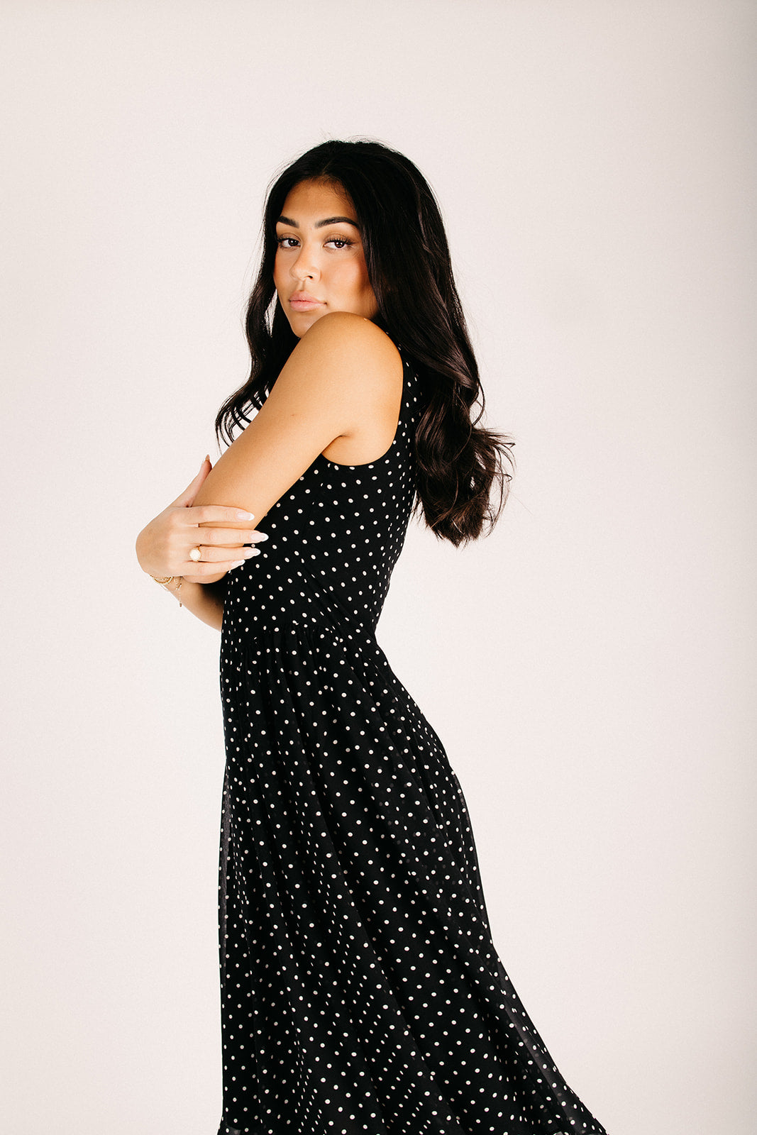 The Basham A-Line Polka Dot Dress in Black Piper & Scoot The Basham A-Line Polka Dot Dress in Black Piper & Scoot