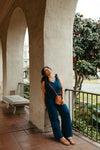 The Winder Wide Leg Jumpsuit in Deep Teal