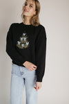 The Darinda Tree Sweater in Black