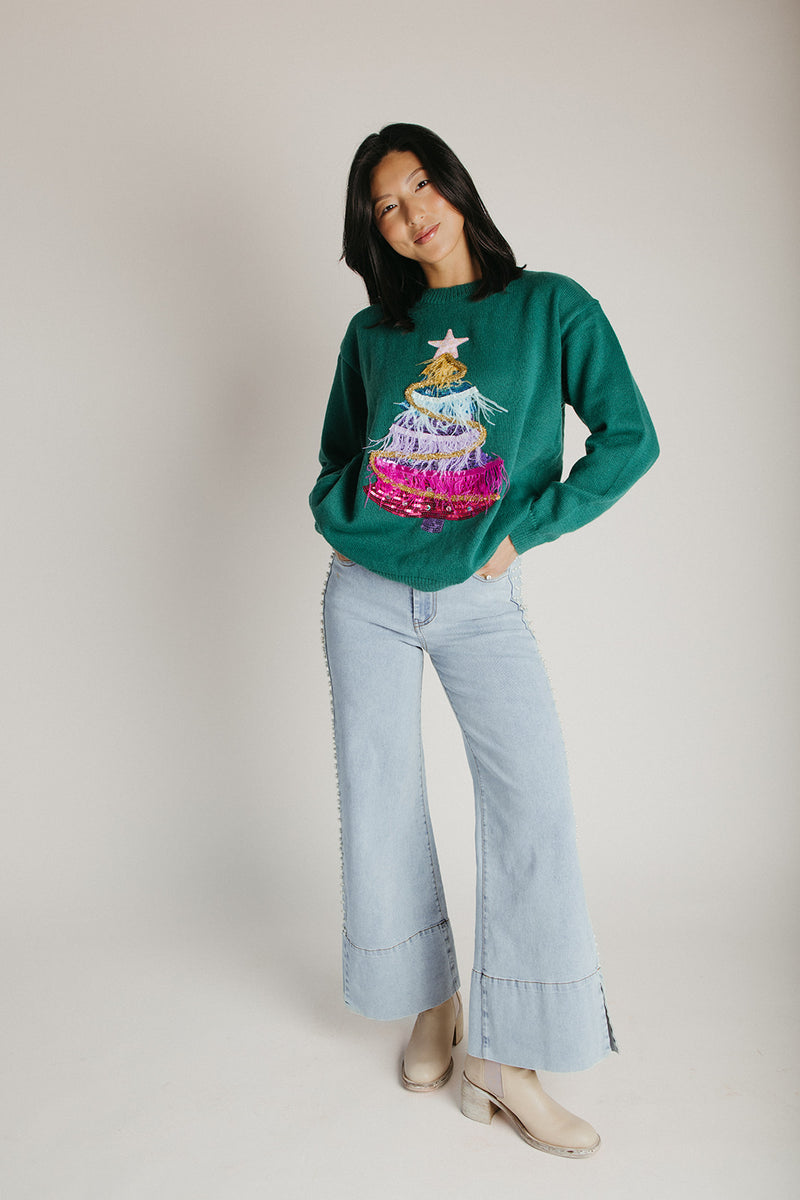 The Christmas Tree Sweater in Green
