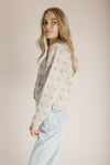 The Ledford Floral Button-Up Cardigan in Oatmeal