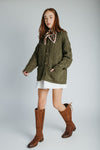 The Emmett Button-Up Knit Cardigan in Olive