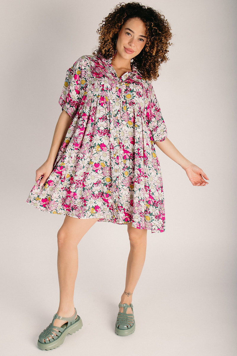 The Shaw Floral Babydoll Dress in Multi Medium