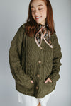 The Emmett Button-Up Knit Cardigan in Olive