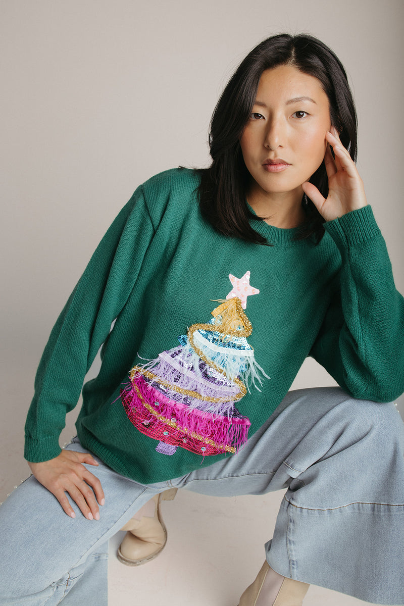 The Christmas Tree Sweater in Green