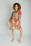 The Rubina Patterned Dress in Lavender Multi