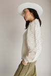 The Jude Lace Sleeve Blouse in Cream
