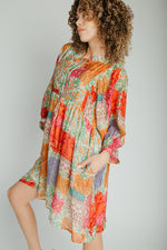 The Rubina Patterned Dress in Lavender Multi