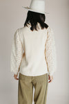 The Jude Lace Sleeve Blouse in Cream