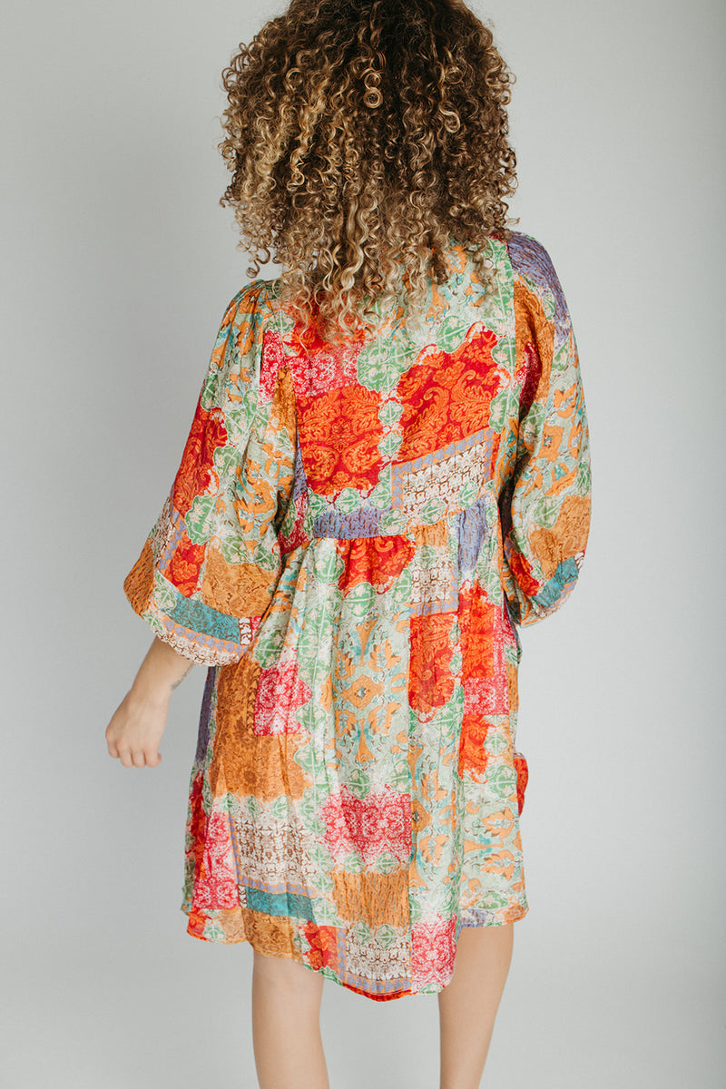 The Rubina Patterned Dress in Lavender Multi