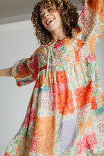 The Rubina Patterned Dress in Lavender Multi