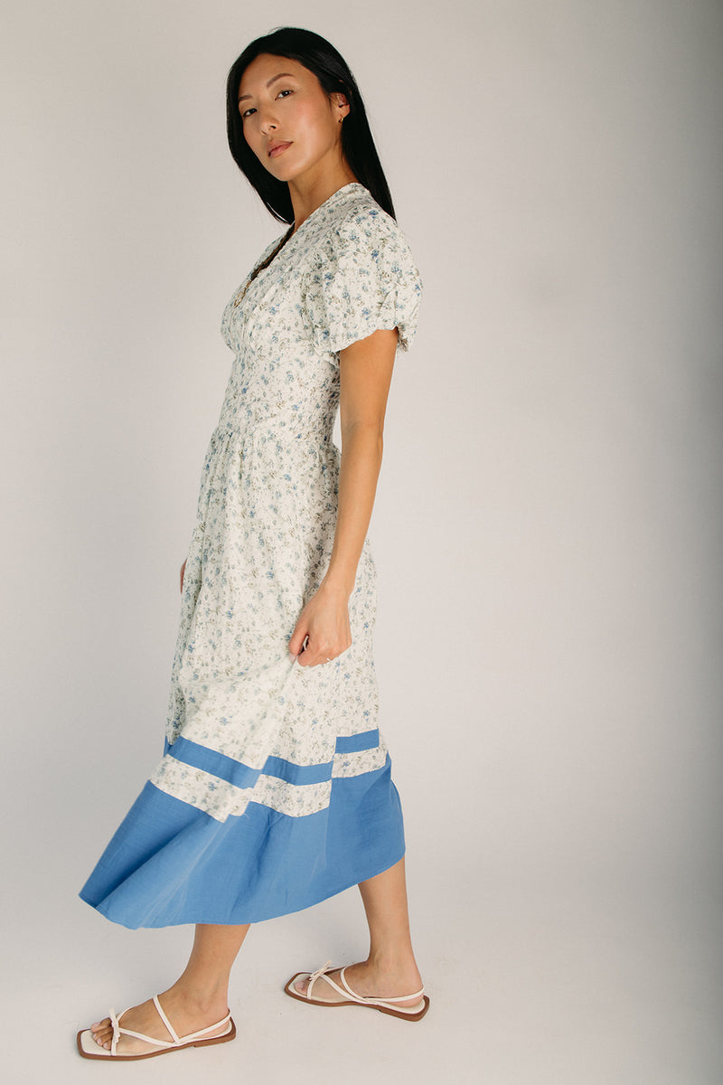 1901 colorblock midi dress The Malstrom Color Block Midi Dress in Blue Combo Medium