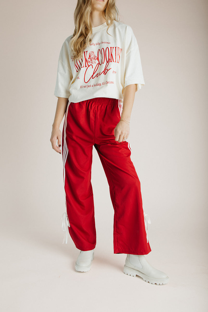The Walters Striped Track Pant in Red