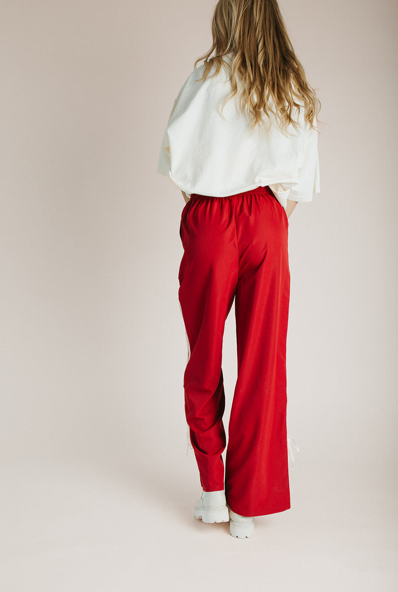 The Walters Striped Track Pant in Red