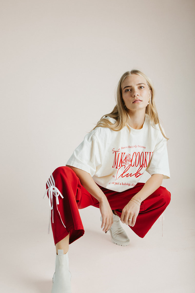 The Walters Striped Track Pant in Red