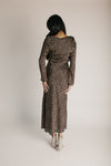 The Britten Boat Neck Maxi Dress in Brown + Taupe