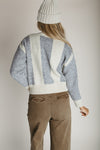 The Turpin Striped Cardigan in Taupe + Grey