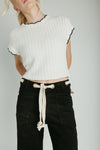 The Suzie Belted Corduroy Pant in Black