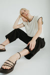 The Suzie Belted Corduroy Pant in Black