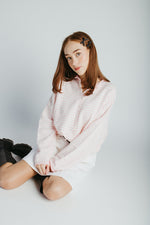 The Riggs Button-Down Sweater in Ivory + Pink Mini Stripe
