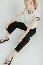 The Suzie Belted Corduroy Pant in Black