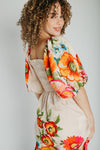 The Stowell Floral Printed Maxi Dress in Ecru Multi