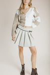 The Francis Accordion Skirt in Stone