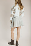 The Francis Accordion Skirt in Stone