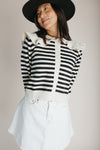 The Sagers Striped Cardigan in Black