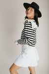 The Sagers Striped Cardigan in Black