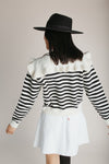 The Sagers Striped Cardigan in Black