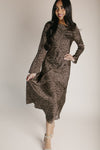 The Britten Boat Neck Maxi Dress in Brown + Taupe