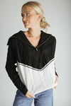 The Tawnie Cable Knit Half Zip Sweater in Black