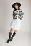 The Sagers Striped Cardigan in Black